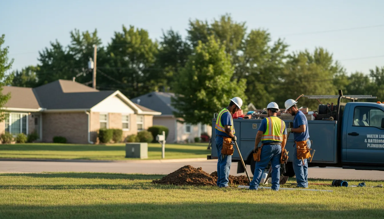 Residential water line and bathroom plumbing service in Hartford, KS
